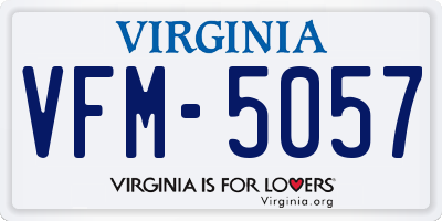 VA license plate VFM5057