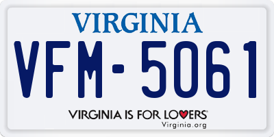 VA license plate VFM5061