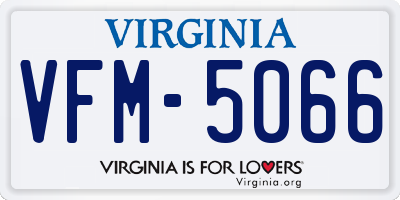 VA license plate VFM5066