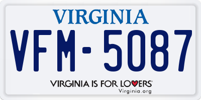 VA license plate VFM5087