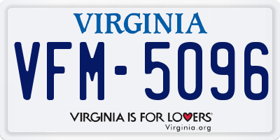 VA license plate VFM5096