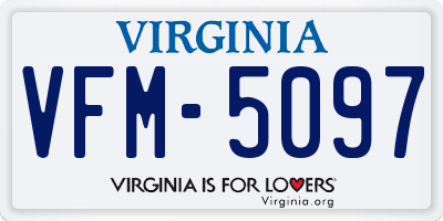 VA license plate VFM5097