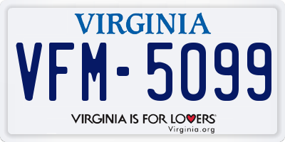VA license plate VFM5099