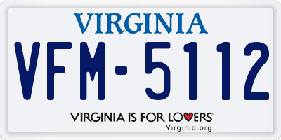 VA license plate VFM5112