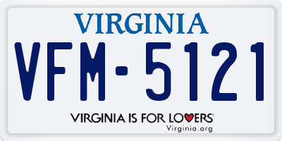 VA license plate VFM5121
