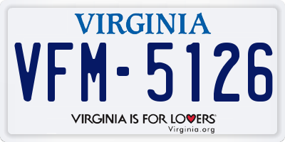 VA license plate VFM5126