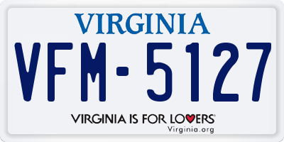 VA license plate VFM5127