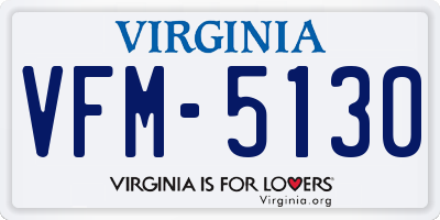 VA license plate VFM5130