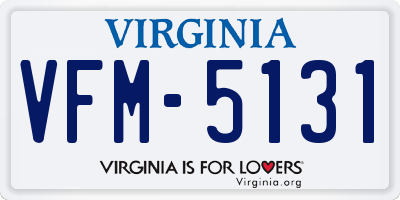VA license plate VFM5131