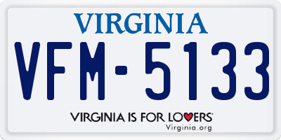 VA license plate VFM5133