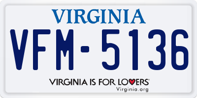 VA license plate VFM5136