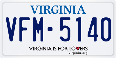 VA license plate VFM5140