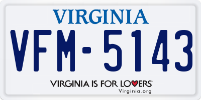 VA license plate VFM5143