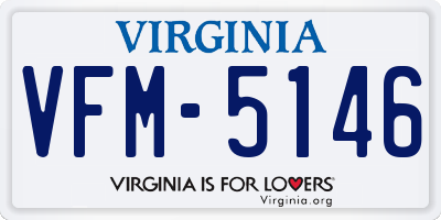 VA license plate VFM5146
