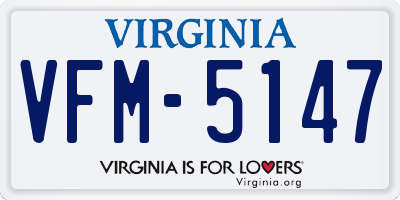 VA license plate VFM5147