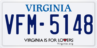 VA license plate VFM5148