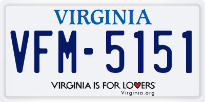 VA license plate VFM5151