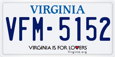 VA license plate VFM5152