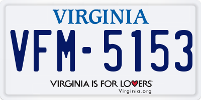 VA license plate VFM5153