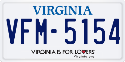 VA license plate VFM5154