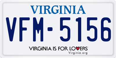 VA license plate VFM5156
