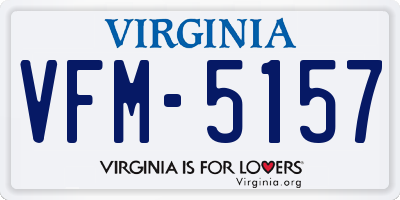 VA license plate VFM5157