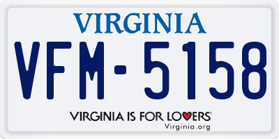 VA license plate VFM5158