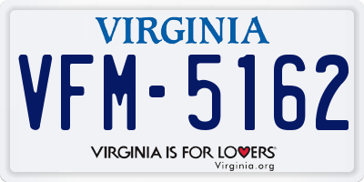 VA license plate VFM5162