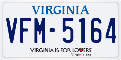 VA license plate VFM5164