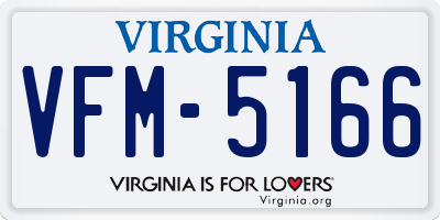 VA license plate VFM5166