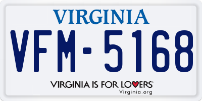 VA license plate VFM5168