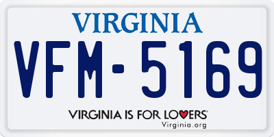 VA license plate VFM5169