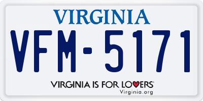 VA license plate VFM5171