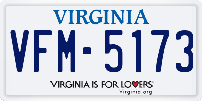 VA license plate VFM5173