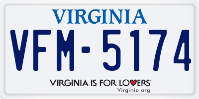 VA license plate VFM5174