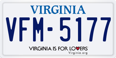 VA license plate VFM5177
