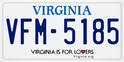 VA license plate VFM5185