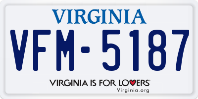 VA license plate VFM5187