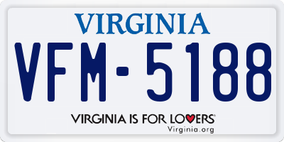 VA license plate VFM5188