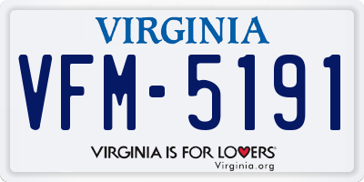 VA license plate VFM5191