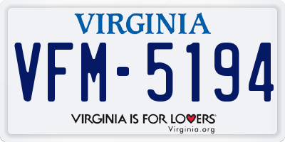 VA license plate VFM5194