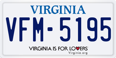 VA license plate VFM5195