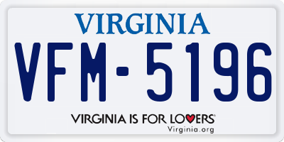 VA license plate VFM5196