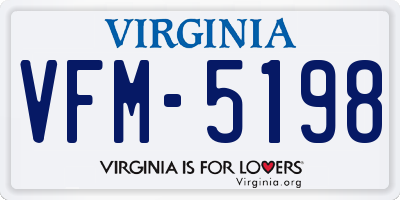 VA license plate VFM5198