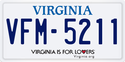 VA license plate VFM5211