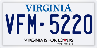 VA license plate VFM5220