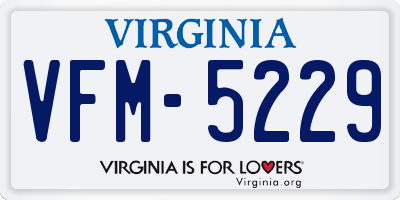 VA license plate VFM5229