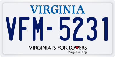 VA license plate VFM5231