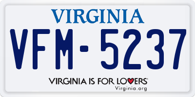 VA license plate VFM5237