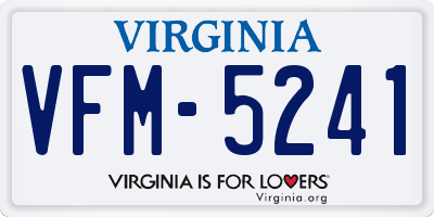 VA license plate VFM5241